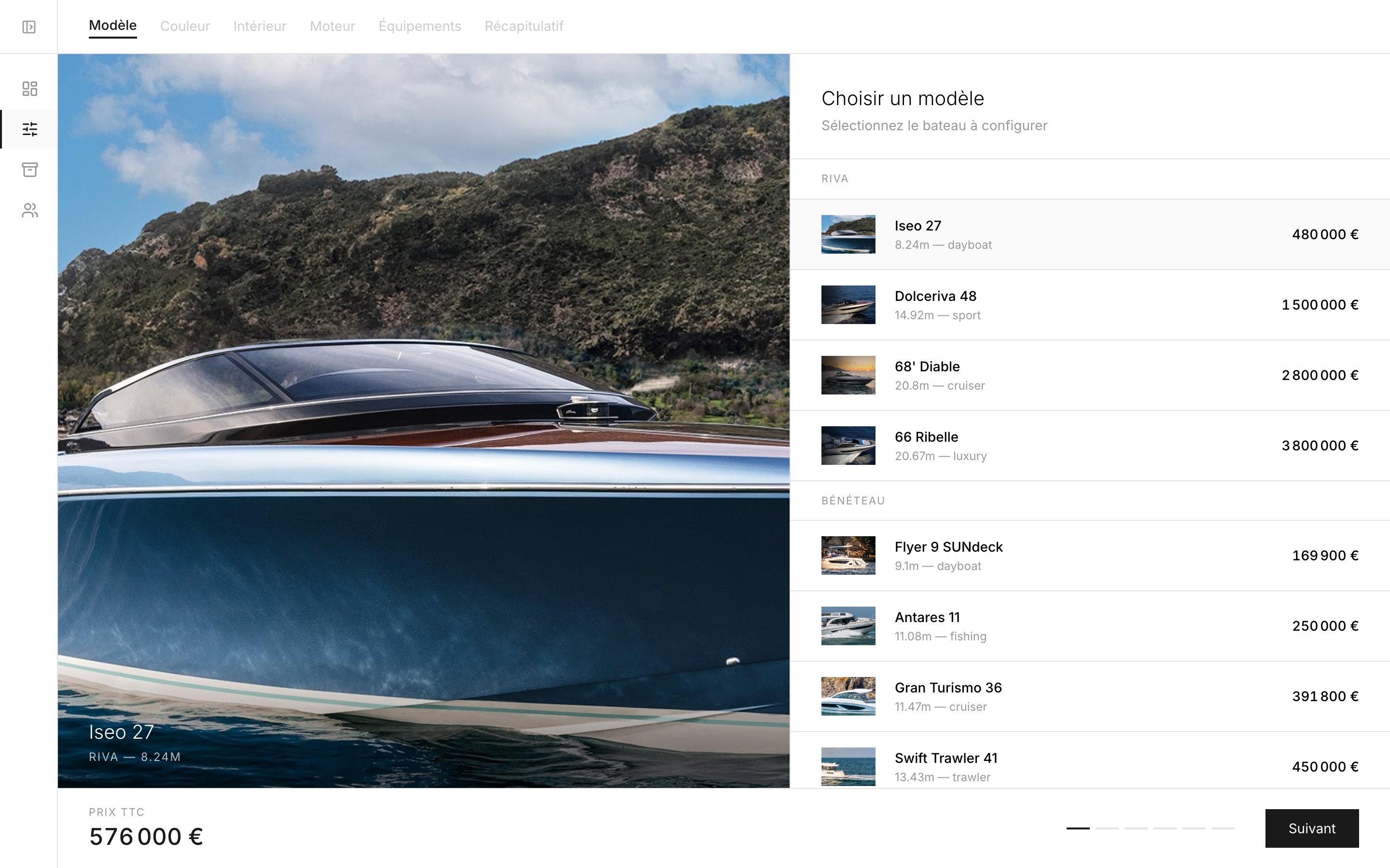 Configurateur bateau en salon nautique